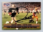 Rocket Ismail Authentic Autographed 1990 Pro Set Notre Dame RC Rookie Card