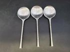3 Vintage DANSK JETTE Stainless Finland IHQ Soup Spoons Mid Century MCM