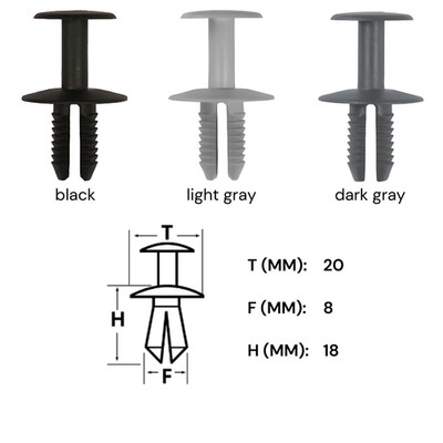 50x Abdeckung Verkleidung Clips Befestigung Klips Spreizniet 8 mm schwarz