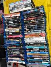 64 Blu-Ray Discs Movie Assortment Lot Used Like New 5 Reg DVDs