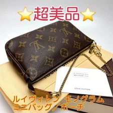 Authenticated Louis Vuitton Monogram Super Excellent Condition Mini Bag Pouch