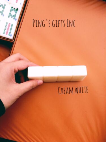 WHITE Chinese&American 144 Tiles Mah Jong Set With Portable Mahjong Box FAST SHP - 第 1/12 張圖片
