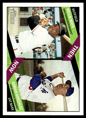 2015 Topps Heritage #TN-2 Willie Mays / Adrian Gonzalez Then and Now Card
