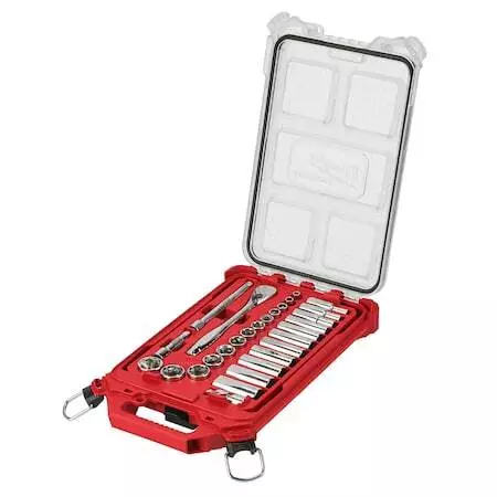 Milwaukee Tool 48-22-9481 3/8” Drive 28Pc Ratchet & Socket Set W/Packout