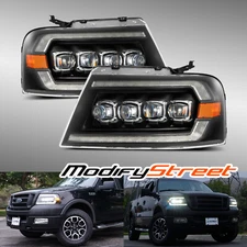 Fit 04-08 Ford F150/06-08 Lincoln Mark LT NOVA-Series Projector Headlights Black