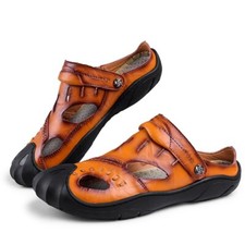 Ciabatte da spiaggia uomo estive Roma scarpe trekking vera pelle sandali antiscivolo 