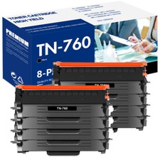 8Pk TN760 Toner Compatible With Brother MFC-L2710DW HL-L2350DW HL-L2370DW TN730