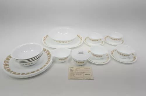 Vtg Corelle By Corning Butterfly Gold 21 piece 21-4-SP NOS