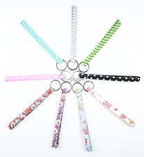 Candy Narrow pattern Fabric Wristlet Keychain key Fob