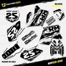 Black & White Racing Graphics Kit fits 01-08 Suzuki RM125 RM250 RM 125 250 decal