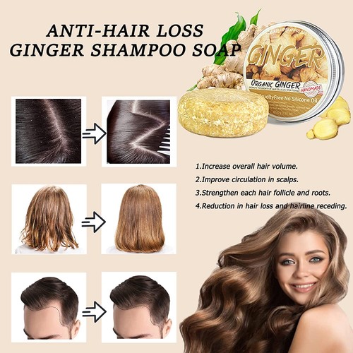 Ginger Hair Growth Shampoo Bar Soap hair Regrowth Anti Hair Loss damage repair - Picture 4 of 11