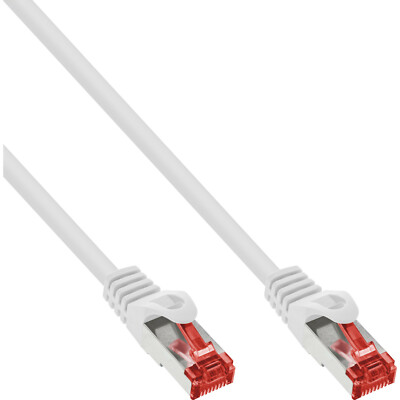 100er Pack InLine Patchkabel,S/FTP(PiMf), Cat.6, 250MHz,PVC,Kupfer, weiß, 0,5m
