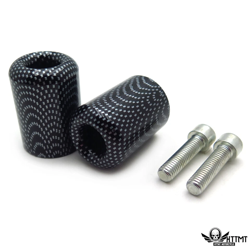 Kit deslizante de extremo de barra de agarre de carbono de goma para Kawasaki 2006-07 Ninja ZX-10R ZX10R Foto 3 de 4