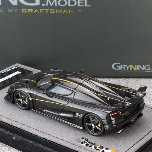GRYNING 1:43 Koenigsegg One:1 Carbon/Golden Diecast Model Car Collection GE004B - Picture 9 of 14