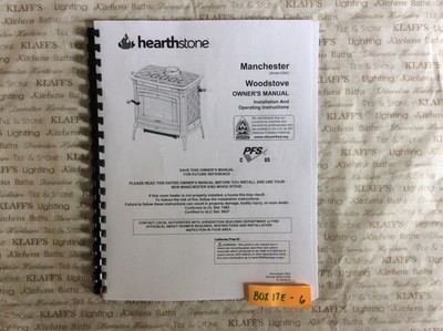 Hearthstone Manchester 8362 Wood stove Operation Owner,s Parts manual | eBay