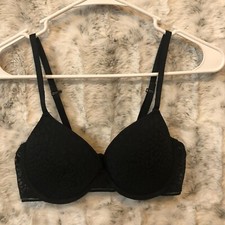 Auden Women's The Everyday T-Shirt Underwire Demi Lined Black Bra 32C