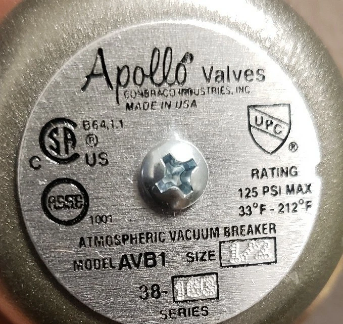 Вакуумный выключатель APOLLO AVB1-12 3810301, 1/2 дюйма, FNPT, бронза, 125 фунтов на квадратный дюйм - Изображение 3 из 3