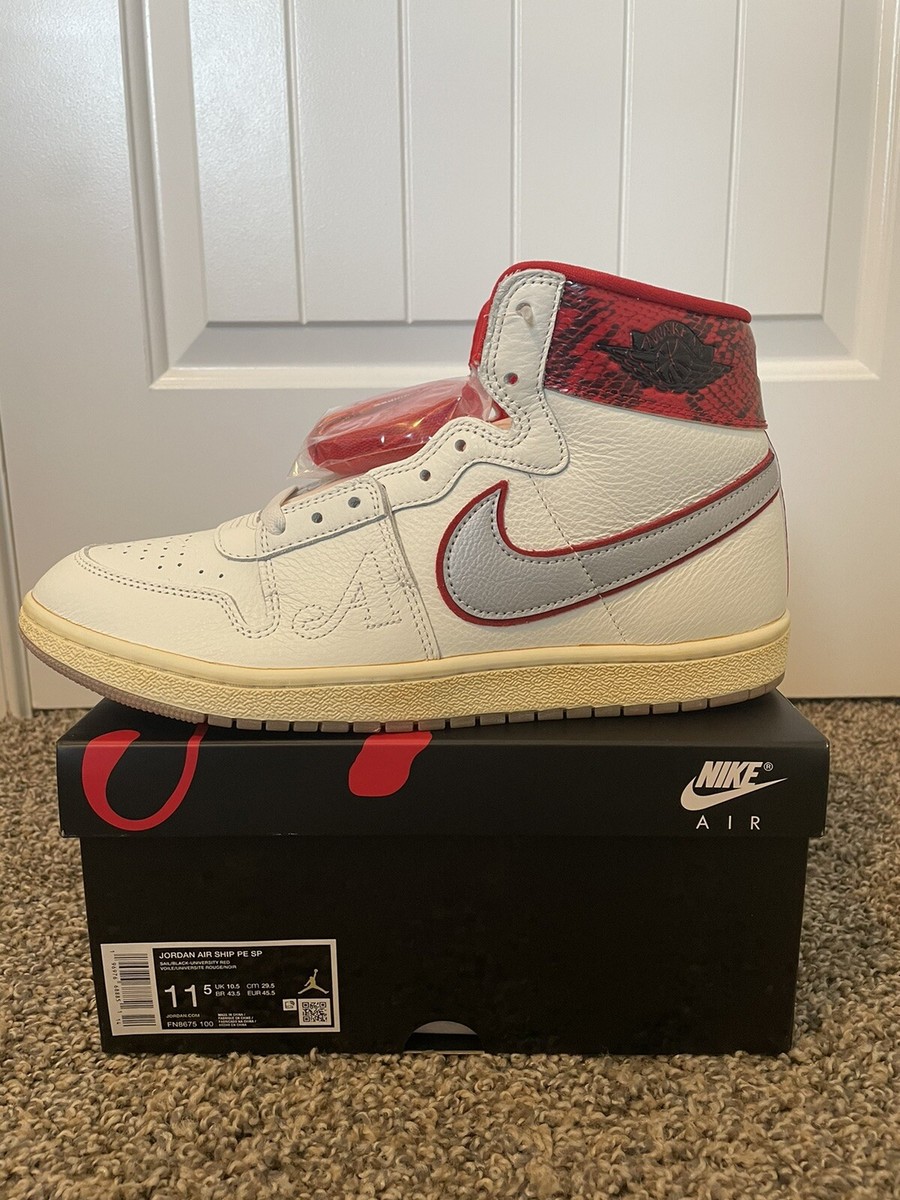 Size 11.5 - Awake NY x Jordan Air Ship PE SP University Red | eBay