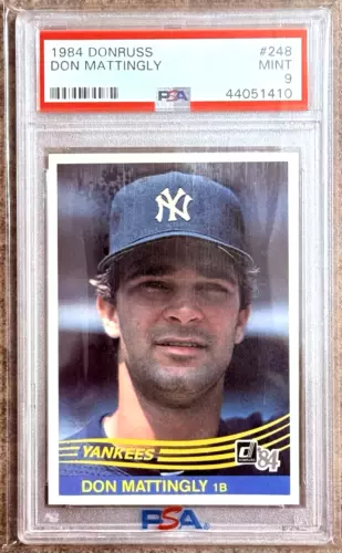 PSA 9 - DON MATTINGLY 1984 Donruss Baseball #248 Rookie RC - MINT WELL CENTERED!