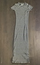 zara Striped Fitted Maxi Dress Sz S