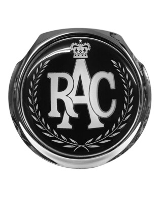 RAC schwarz B/G Kranz Oldtimer Kühlergrill Abzeichen - KOSTENLOSE BEFESTIGUNGEN