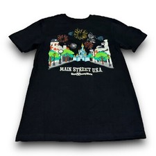 NEW Walt Disney World Shirt Adult Small Black Main Street USA Mickey Mouse Parks