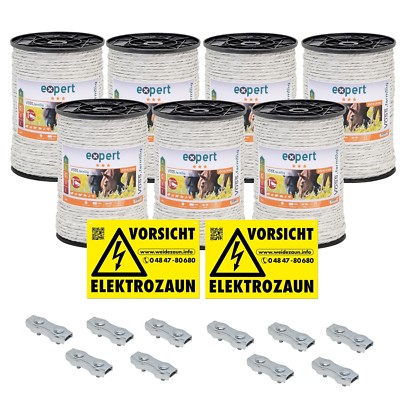 1400m 6mm Weidezaun Seil Elektro Zaun Pferde Ponys Esel Rinder Ziegen Topseller
