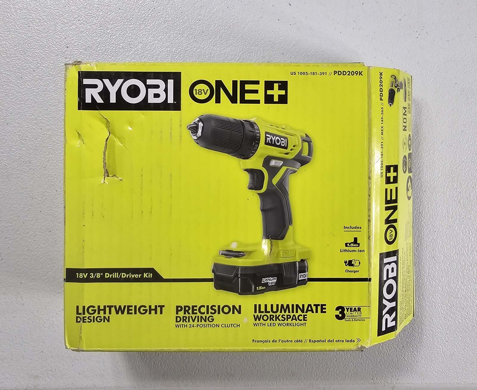 Ryobi ONE+ PDD209K 18V Drill / Driver Kit