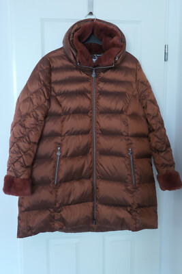 Damen Daunen Feder Gerry Weber Jacke Mantel Bronze Größe 44 - NEU
