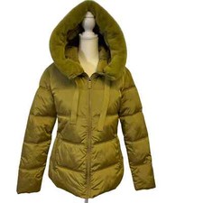 Invicta Women's Giubbino Jacket In Moss Green Backpack Straps Faux Fur Trim Sz S