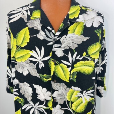 Hawaiian Aloha 2 XLT Shirt Bamboo Leaves Hibiscus Palm Leaves Hawaiian Aloha 2 XLT Shirt Bamboo Leaves Hibiscus Palm Leaves