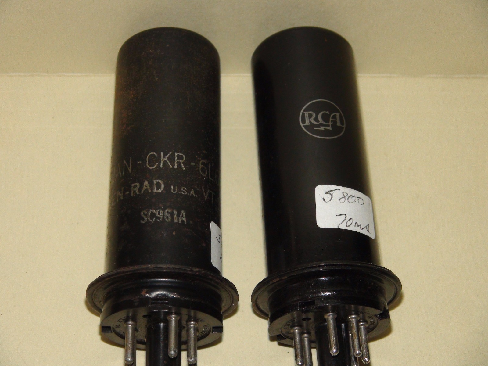 2 RCA/ Jan-CKR Ken-Rad 6L6 Vacuum Tubes Results= 5800  5900