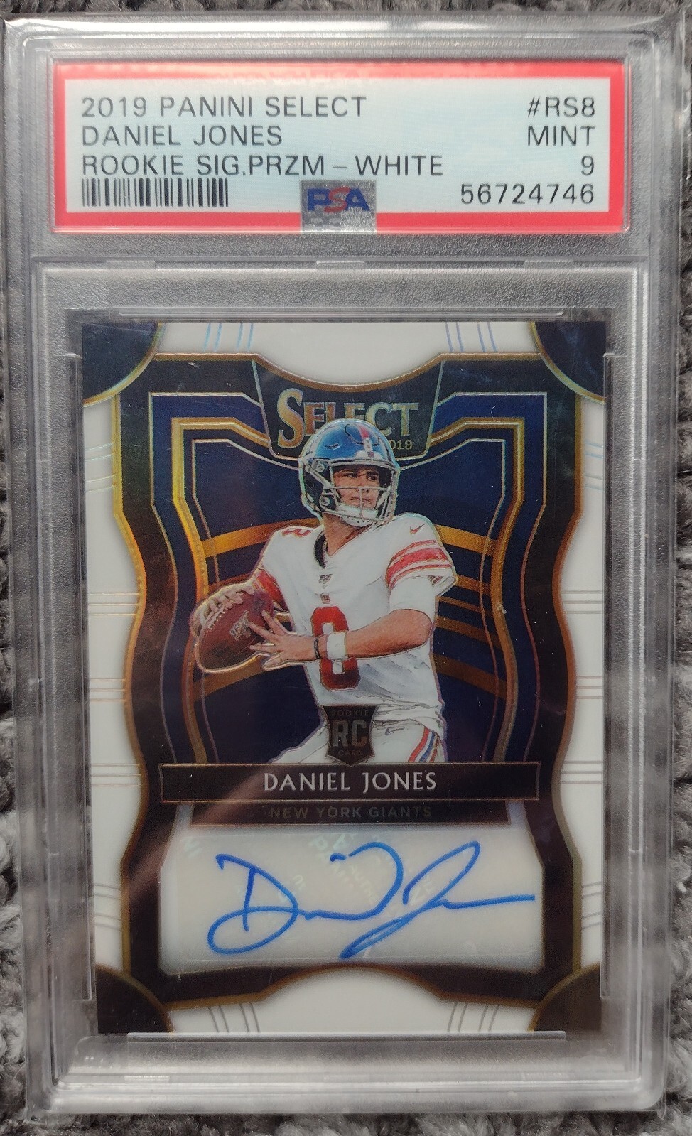 Daniel Jones Panini Select Rookie Signature Prizm #RS8 White