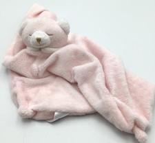 Angel Dear Bear Lovey Pink Soft Plush Security Blanket Baby Girl Blankie 13"x13"