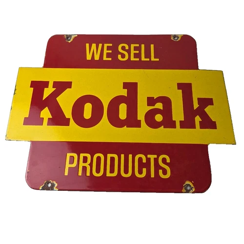 Vintage Kodak Camera Sign - Sales & Photos Film Develop Gas Pump Porcelain Sign