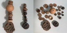 Wayne Chapman Studio Art Pottery Handmade Beads - Set of 24