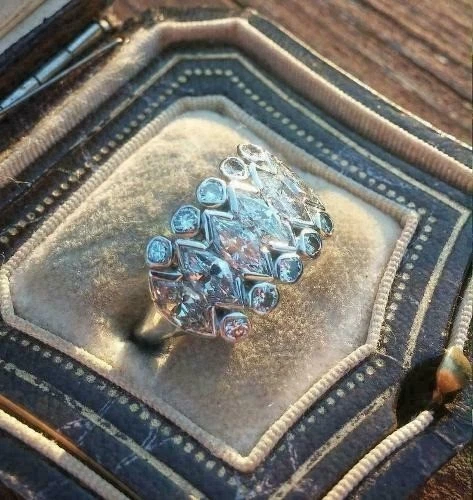 Art Deco Antique 3.80 Ct White Diamond Vintage Wedding Ring 925 Sterling Silver