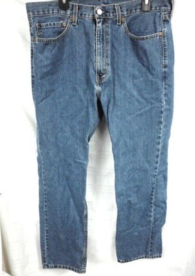 Levis 505 Jeans Men's Straight Leg 36x30 Regular Fit Med Wash Work Pants