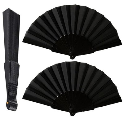 SGETHCH 2er Pack klappbarer Handventilator schwarz Bambusrahmen traditionell 1*5*4, 
