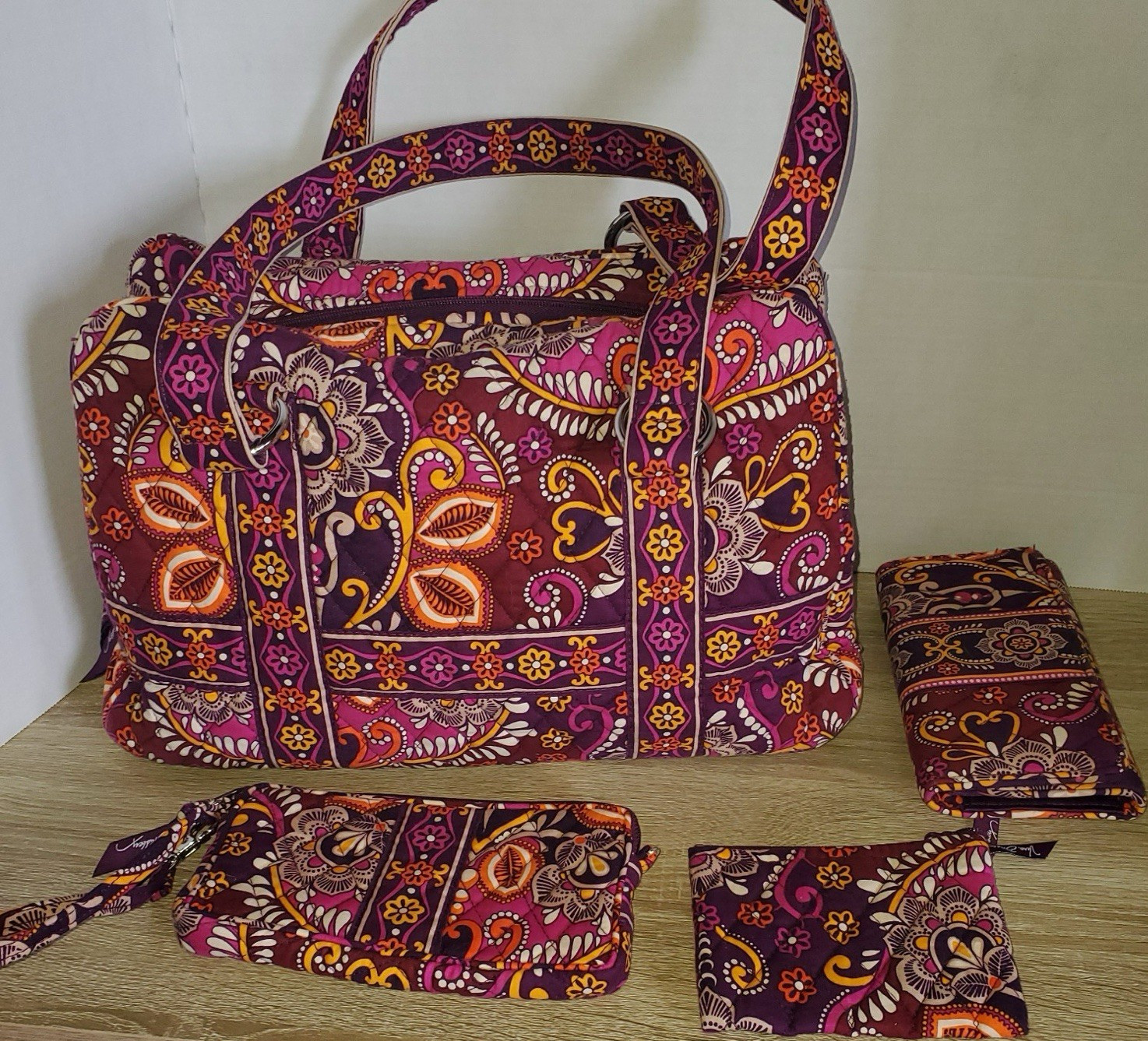 Vera Bradley Safari Sunset Weekender Quilted Duffle Bag Set