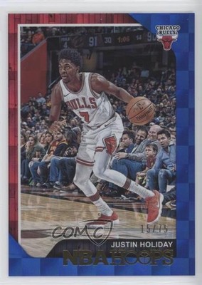 2018-19 Panini NBA Hoops Blue Checkerboard 15/75 Justin Holiday #204 fm0