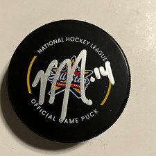 NICK SUZUKI 2024 ALL STAR GAME OFFICIAL SIGNED HOCKEY PUCK Montreal Canadiens