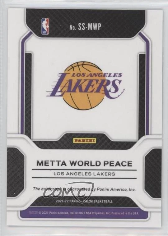 2021-22 Panini Prizm Sensational Signatures Metta World Peace #SS-MWP Auto - Image 2 of 2