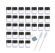 100PCS 1ML 1/4 Dram Mini Clear Glass Essential Oils Sample Bottles with Black...