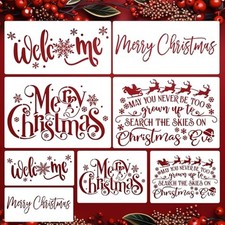 Christmas Stencils for Crafts Reusable Merry Christmas Stencil