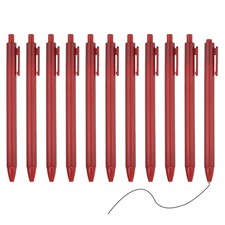 12 Pack Retractable Ballpoint Gel Pens, 0.5mm Fine Point Black Ink, Red