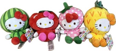 Plush - Hello Kitty Fruits - Set 4 Pineapple/Cherry/Watermelon/Strawberry 6'' NEW