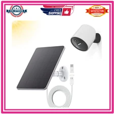 4W Solar Panel for Outdoor Camera – 5V Charger w/ 10ft Cable, Wall Mount