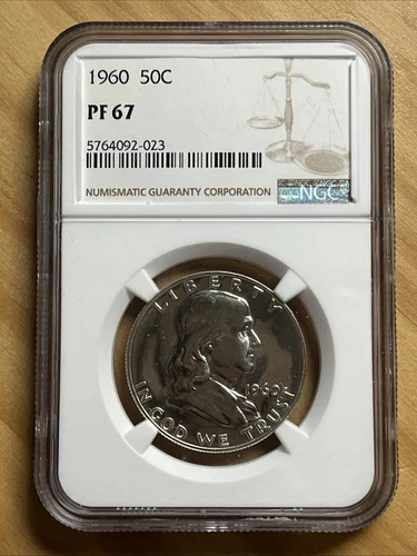1960 50C Silver Proof Franklin Half Dollar NGC Graded PF 67
