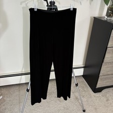 Alex Evenings Dress Pants Women S/PBlack Velvet Wide Leg Pull On Classic Holiday